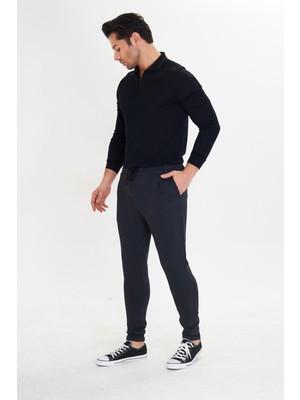 Marco Ferry Erkek Polycotton Esnek Jogger Pantalon Siyah 5801-S