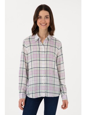 U.s. Polo Assn. Kadın Lila Gömlek Desenli 50280938-VR034