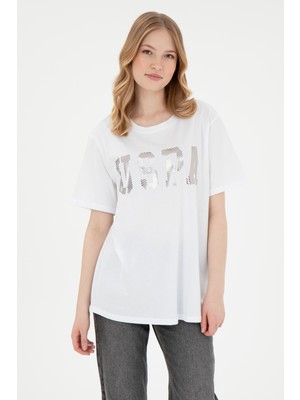 U.S. Polo Assn. Kadın Beyaz Tişört Basic 50300850-VR013