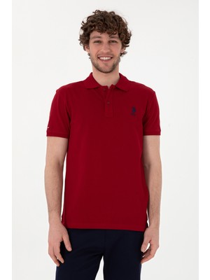 U.S. Polo Assn. Erkek Slim Fit Polo Yaka Bordo Basic Tişört 50298041-VR014
