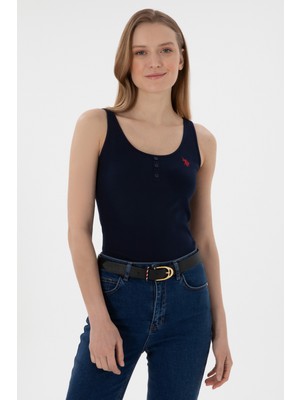 U.S. Polo Assn. Kadın Lacivert Kolsuz Bisiklet Yaka Basic Tişört 50300895-VR033