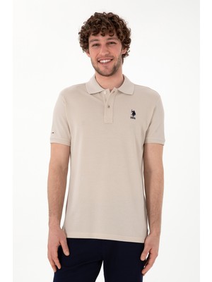 U.S. Polo Assn. Erkek Slim Fit Polo Yaka Taş Basic Tişört 50298041-VR049