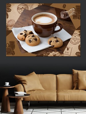 Kahve ve Kurabiye Keyfi Dekoratif Kanvas - Mdf Ahşap Tablo