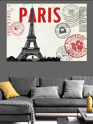 Eyfel Kulesi Paris Dekoratif Kanvas - Mdf Ahşap Tablo