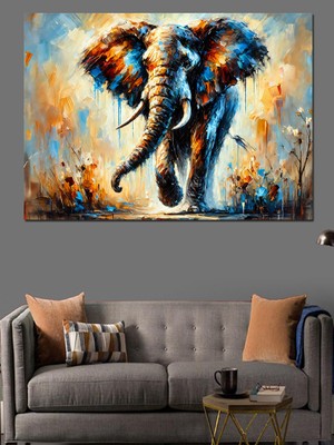 Ateşli Fil Gücü Dekoratif Kanvas - Mdf Ahşap Tablo