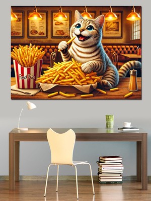 Fast Food Keyfi Dekoratif Kanvas - Mdf Ahşap Tablo