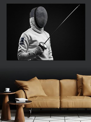 Kılıç Ustası Dövüşçü Dekoratif Kanvas - Mdf Ahşap Tablo