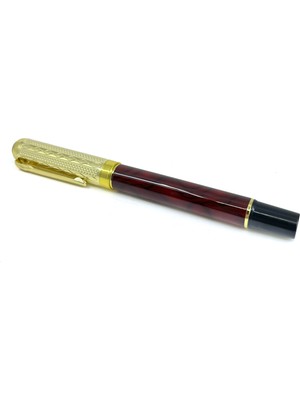 Premium Metal Roller Kahverengi Tükenmez Kalem - Altın Rengi Kapak