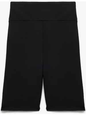 Koton Yüksek Bel Dar Kalıp Interlok Biker Spor Tayt