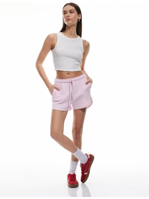 Koton Pamuklu Cep Detaylı Slim Fit Beli Bağcıklı Mini Şort