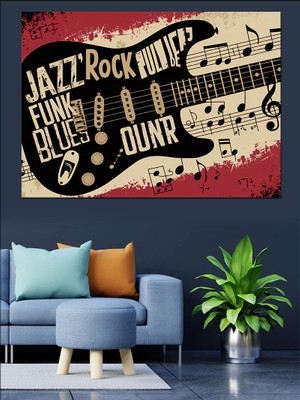 Caz ve Müzik Sanatı Dekoratif Kanvas - Mdf Ahşap Tablo