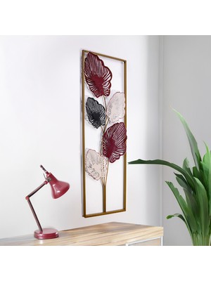 Dekorenzo Umut Metal Çiçekli Duvar Panosu, Dekoratif Metal Duvar Tablosu, Otel Ev Ofis Duvar Süsü CH162-4