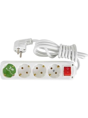 Almera 4'lü Anahtarlı Topraklı Priz 2 Mt.