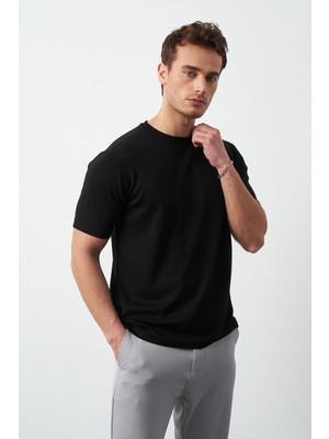 Modal Kumaş Regular Fit Sıfır Yaka T-Shirt