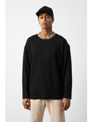 Oversize Uzun Kol Esnek Modal Erkek T-Shirt