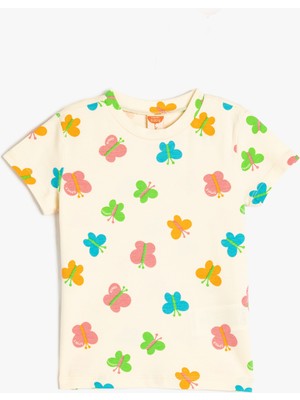 Koton  Bej Kız Bebek T-Shirt 5SMG10018AK