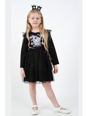 Cantoy Kız Çocuk Kuromi Tül Detaylı Elbise