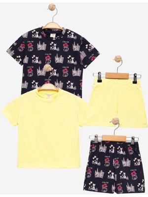 Unısex Likralı Desenli Alt-Üst Takım Set - Çocuk Giyim