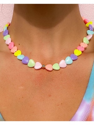 Kadın Renkli Boncuk Kolye