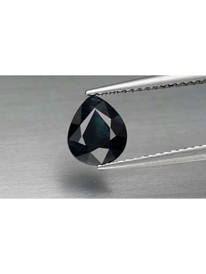 Aries 1.40 ct 7.7x6.4 mm Pear Green-Deep Blue Sapphire Australia, Heated