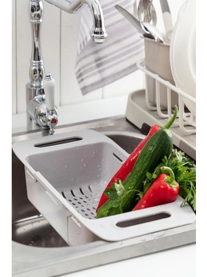 Uzayıp Kısalabilen Ayarlanabilir Plastik Lavabo Mutfak Süzgeci