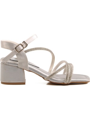 Rocky Gümüş Taşlı Kız Çocuk Sandalet 21 F