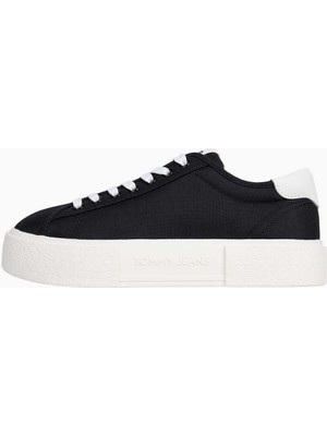 Tommy Hilfiger TJW FLATFORM CANVAS SNEAK Siyah Kadın Sneaker