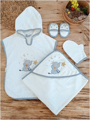 Tomuycuk Bebek Havlu Bornoz Seti Bebek Havlu Silgi Seti Bebek Banyo Havlusu Panço Yenidoğan Hediyelik