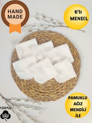 Tomuycuk 6'lı Kız Erkek Bebek Ağız Mendili %100 Pamuklu Kumaş Temizleme Bezi Yenidoğan Ter Bezi