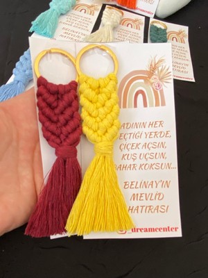 Arfu 25'li Makrome Anahtarlık Düğün,nişan,kına,parti,doğum Günü,mevlüt Hatırası Hediyelik Anahtarlık