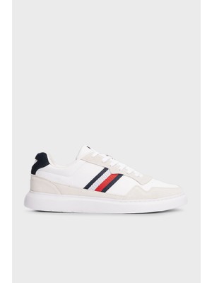 Tommy Hilfiger Deri Süet Detaylı Logolu Sneaker Ayakkabı Erkek Ayakkabı FM0FM04889 0k6