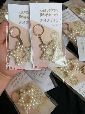 Arfu 50'li Inci Yıldız Anahtarlık Düğün,nişan,kına,parti,doğum Günü,mevlüt Hatırası Hediyelik Anahtarlık