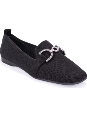 Dagoster DZA07-1095213 Siyah Triko Günlük Babet Kadın Ayakkabı