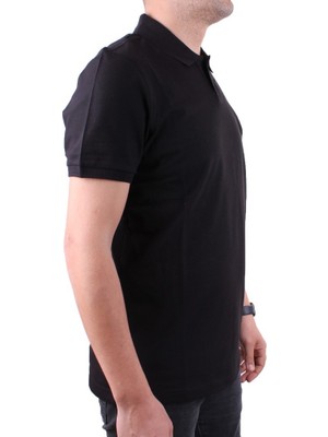Dagoster DMG23-231319 Siyah Günlük Yarım Patlı Pike Polo Yaka Erkek Tişört