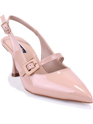 Dagoster DZA07-108525641 Bej Rugan Klasik Topuklu Kadın Ayakkabı