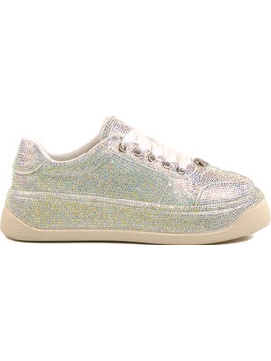 Guja Beyaz Taş Işlemeli Kadın Sneaker 25Y451-10 Z
