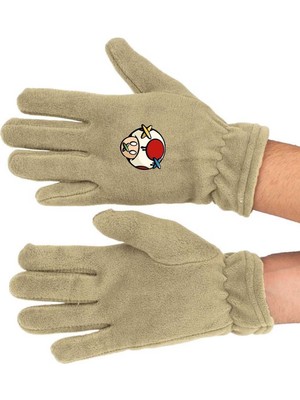 Mediterian Bej Uzun Örgü Eldiven, Mantar Desenli, Sıcak ve Şık Kış Aksesuarı