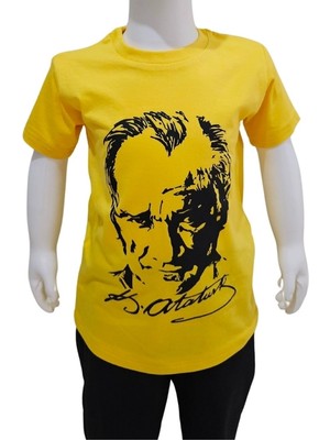 Kostüm Sarayı Atatürk Baskılı Sarı Tişört