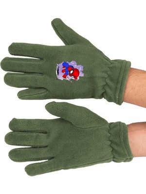 Mediterian Haki Uzun Polar Eldiven, Sıcak ve Şık Kış Aksesuarı