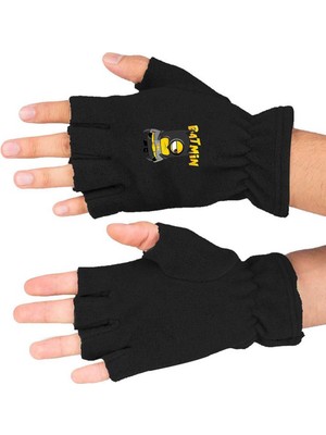 Mediterian Siyah rahat ve şık pamuklu polar kesik eldiven, sıcak ve konforlu kullanım sağlar