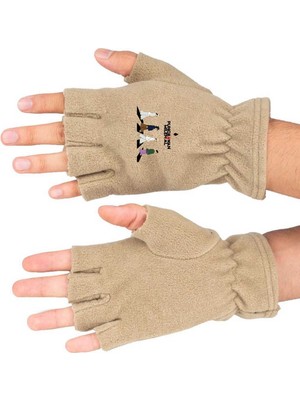 Mediterian Bej Polar Kesik Eldiven, şık ve rahat kullanım için ideal, pamuklu örme kumaşlı.