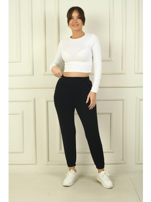 Kadın Beli ve Paçası Lastikli Cepli Oysho Pantolon