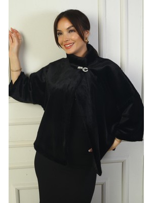 Kadın Taş Tokalı Içi Astarlı Kürk Ceket