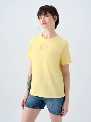 Loft Regular Fit Sarı Kadın T-Shirt LF2038993