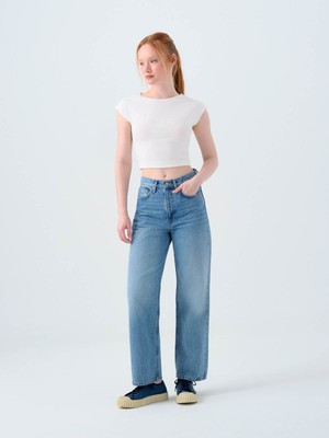 Loft Straight Regular Fit Mavi Kadın Jean Pantolon LF2039819