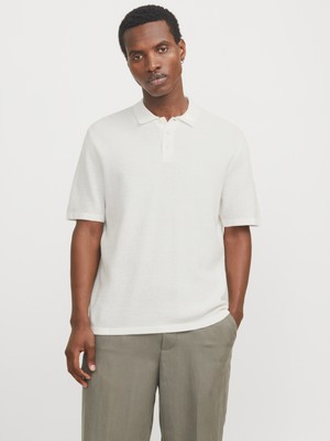 Jack Jones Jjegeorge Knıt Polo Ss Sn Erkek Bej Tshirt 12268281-06