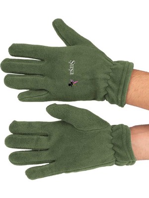 Mediterian Haki Polar Uzun Eldiven, sıcak tutan şık ve konforlu tasarım