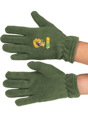 Mediterian Haki Uzun Polar Eldiven, Sıcak ve Şık Kış Aksesuarı