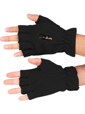 Mediterian Siyah polar kesik eldiven, şık ve rahat kullanım için ideal seçenek