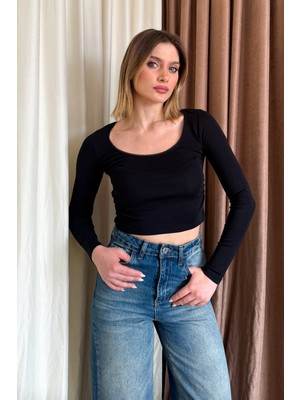 Kadın Uzun Kol Yaka Lastik Body 21946